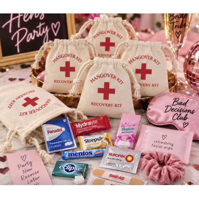Mini Hessian Bag - Hangover Kit
